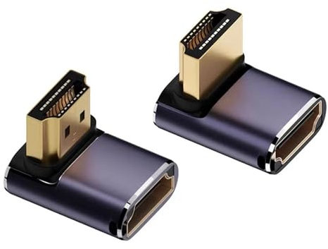 YUNKOZAND Adaptador HDTV 8K de 90 Grados, Adaptador HDTV de ángulo Arriba y Abajo, Conector Extensor HDTV Macho a Hembra con 8K @60Hz, 4K @120Hz (Arriba & Abajo)