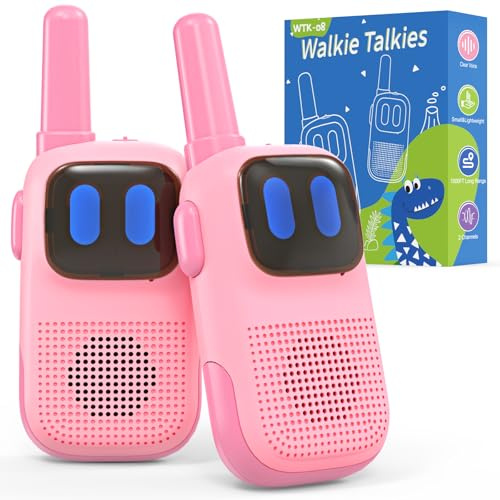 Holiky Toys for 3-12 Year Old Boys Girls, Walkie Talkies for Kids 2 Channels 2 Way Radio Toy…, Pink, WTK08