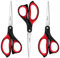 LIVINGO 3 Pack Scissors Heavy Duty – Sharp Stainless Steel Blades with Soft Handles, Ideal for Office, School, and Home Sewing, Dressmaking, Crafting, and Paper Cutting Material