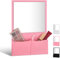 Wonderjune Magnetischer Spindspiegel, 17,8 x 17,8 cm, Magnetspiegel mit Halterung, Tasche, Spind, Organizer, Zubehör, Dekorationen für Büro, Schrank, Badezimmer, Kühlschrank (Rosa)