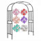 Arco da giardino per matrimonio, nero, metallo, acciaio, E per rose, piante climatiche, arco di supporto con 60 palloncini colorati, nero 2,0, 2,4 m (nero, 2,5 m x 2,4 m)