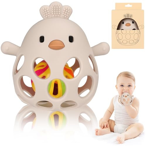 Venditer Jouet Bebe 6 Mois, Jouet Eveil Bebe Dentition Pour Bébés, Jouet Bebe 1 an Jeux Montessori Bebe eveil 0-6 Mois, Jeux Bebe Hochet Sensorielle 0 3 6 9 12 Mois Filles Garçons Beige