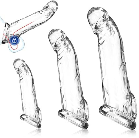 3er Pack Penismanschetten mit Hodenring Penisring,Sexspielzeug für Männer,Couples Sex Toys,Extrem Penishülle für penisverlängerung und Zeitverlängerung,Penis sleeve Erbessern Ausdauer & Sensibilität