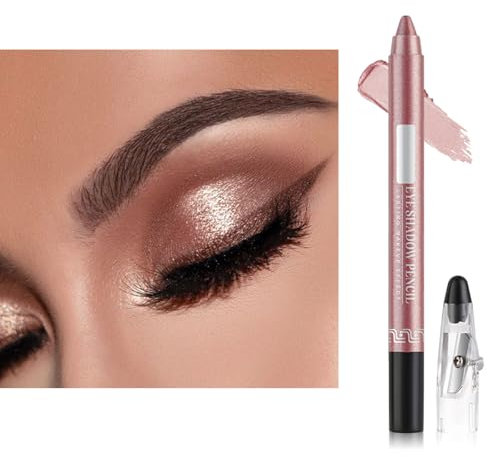 Rose Gold Shimmer Eyeshadow Stick, Champagne Pearlescent Eye Shadow, Creamy Crayon Bronzer Glitter Eyeshadows Pencil, Eyes Makeup Brightener Pen, Gifts For Women