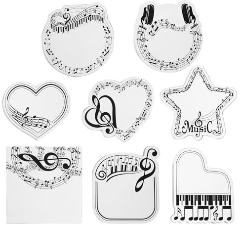 WYYFXY® 8 Stück Musik Haftnotizen, Musik Themed Klebezettel Musiknotizen Selbstklebende Notizzettel Klebend Sticky Notes für Schule, Familie, Büro Checkliste