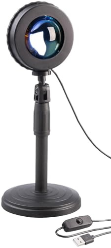 PEARL Sonnenuntergang Lampe: LED-Sonnenuntergangsleuchte, Teleskop-Ständer, USB (Sonnenuntergang Projektionslampe, Projektionslicht, Sonne)