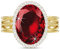 Linawe Gold Ringe Frauen Moissanite Ring Granat Rot Damenring, Modeschmuck Goldring Damen, Statement Ring mit Stein, Goldene Boho Fingerring Verstellbar, Vintage Schmuck Vergoldet