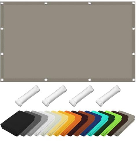 Voile D Ombrage Abri de Jardin 360 x 460 cm Protection UV 98% Imperméable Parasol à Voile Rectangulaire avec Œillets pour Jardin Balcon Terrasse Camping, Taupe