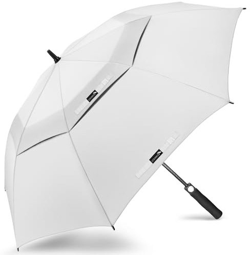 ZOMAKE Regenschirm Groß Sturmfest XL - Großer Golf-Regenschirm, Windsicher & Stabil, Automatik Großer Schirm, Herren & Damen, 2 Personen, Outdoor & Reise(Weiß)