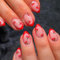 GlamRays 24 Pieces Red French Tip Stick-On Nails Oval Shape, Short, False Nails, Sweet, Nude Pink, Full Cover, Adhesive Nails, with Red Cherry