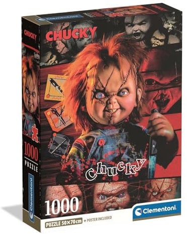 Clementoni Jigsaw Puzzle 1000 pieces, Chucky Horror Movies, Puzzle for Adults, 37099, Made in Italy