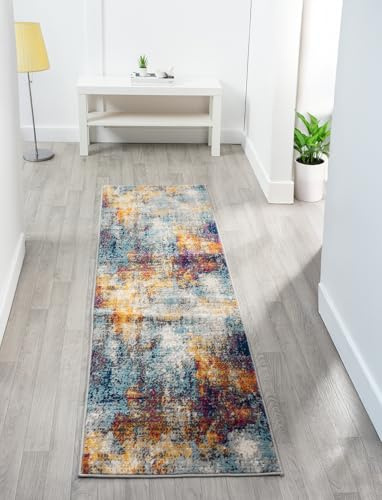 Rugs by Desire San Marino Multicolour Abstract Modern Runner Rug, 60x220cm