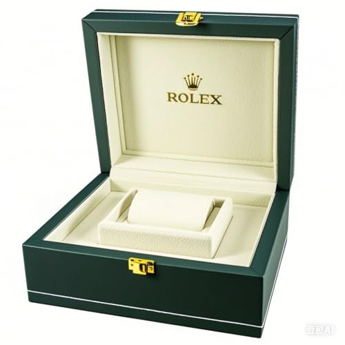 BoBoHome Smaragdgrüner Leder-Uhren-Organizer, mit Filz gefüttert & kratzfest, faltbare Flip-Uhrenbox für Rolex Submariner