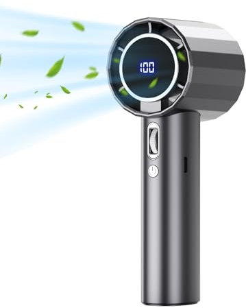 Rrlihjgu Ventilador de manos recargable, ventilador eléctrico de mano | Fan de turbo de mano de carga USB,Estructura segura sin bucle El clima cálido debe tener suministros para el trabajo, pesca de