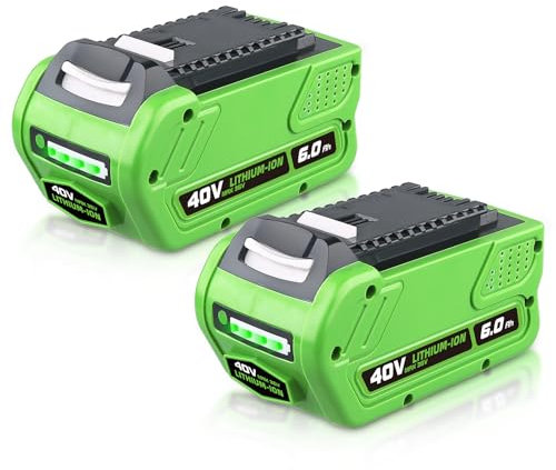 2 Pack 40V 6.0Ah Li-ion 29462 Replacement for Greenworks 40V Battery Compatible with Greenworks Battery 29727 29252 20642 29472 29462 22272 27062 Tools