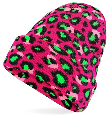W WIDMANN MILANO Party Fashion - Beanie Mütze für Erwachsene | Strickmütze in Wolloptik, Kostüm Accessoire für 80er Jahre Mottoparty, Karneval, Apres Ski