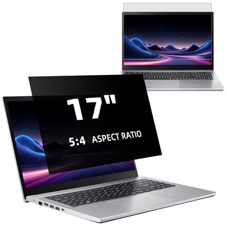 KiimLaa Laptop Privacy Screen 17 Inch 5:4, Removable Privacy Screen Filter Anti Spy Blue Light Glare UV Rays Protector Film for Dell/Hp/Acer/Lenovo/ThinkPad/Samsung/Asus 17 (339 * 271) mm