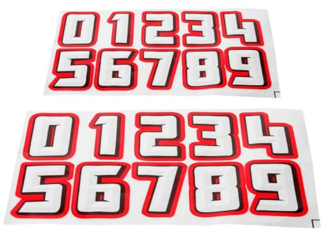 YARNOW 2 Sets Reflective Number Stickers for Bike Helmets, Large and Small Digit Decals 0-9, Helmet Number Decor for Motorcycle and Mountain Cycling Outdoor Safety
