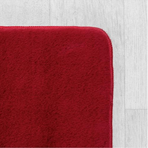 KADIMA DESIGN Wohnteppich Einfarbig Uni Pflegeleicht Waschbar Strapazierfähig Rot 240x340 cm Wohnzimmer rutschfest Schadstoffgeprüft Gekettelt Flur Esszimmer Schlafzimmer Diele Oeko-TEX | ISAR