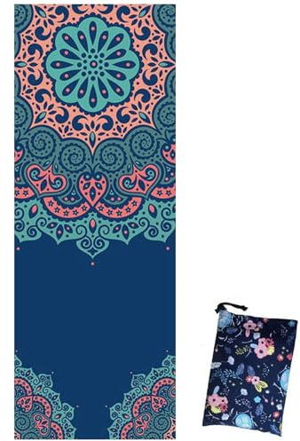 Jorzer Yogamatthandduk, mjuk svettabsorberande och halkfri varm yogahandduk med dragskoväska för inomhus utomhus 73 x 26.
