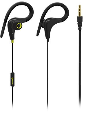 Meliconi Mysound Speak Fit, Auricolare Sport con microfono e tasto di risposta, gommini in 3 taglie, comfortevole, ergonomico e stabile, adatto per lo sport