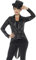 Smiffys Pailletten-Frackjacke, Schwarz, Damen
