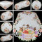 Quinnyshop Frühling Osterhasen Bunte Ostereier Stickerei Tischdeckchen 20 cm Rund Polyester, Weiß