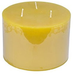 Stumpenkerze 3 Dochte Honig Wild H 10 cm gelb