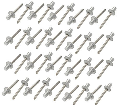 Sourcingmap Blindnieten, Aluminium, rund, gewölbt, geschlossenes Ende, 6,4 x 10 mm, 40 Stück