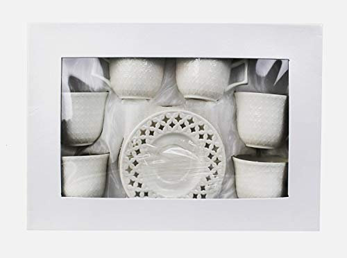 Edles Geschenkset Espressotassen Set 12 Teilig (Espresso 3, Gold) Tassen für 6 Personen aus Porzellan Teetassen Kaffeetassen Mokka Kaffeeservice Mokkaservice Teeservice Kaffee Tee Mokkatassen