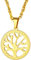 FOCALOOK Collier Pendentif Arbre de Vie Doré Bijou Homme Plaqué Or Chaîne 55cm Réglable 3mm de Large