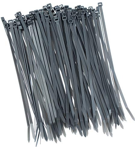 100 bridas para valla de 200 mm x 2,5 mm, color gris