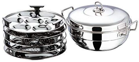 Vinod Stainless Steel Multi Kadahi, Idli, Dhokla Maker, Induction Friendly (Sandwich Bottom)
