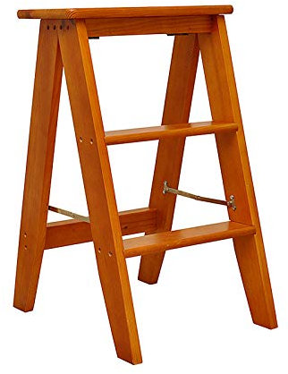 Wooden Step Ladder Lightweight Stepladders 3 Step Multi Purpose Platform Ladder Plant Stands Library Steps Indoor Balcony Decoration
