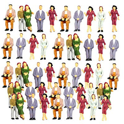 T TOOYFUL 100 Stück Menschen Figuren Miniatur Menschen Figuren Gemalt Modell Figuren 1: 75-1: 200-1: 200