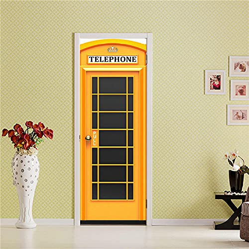 YQLKD Türtapete Selbstklebend Telefon Polizei Box Selbstklebende Tür Tapete PVC Home Poster Wandbild