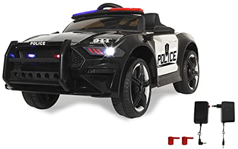 Ride-on US Police Car 12V - ab 3J, Mikrofon, Sirene, Motorsound, leistungsstarker Motor/Akku 4,5Ah, Stoßdämpfer vorne, Kofferraum, Batteriespannungsanzeige, LED-Scheinwerfer