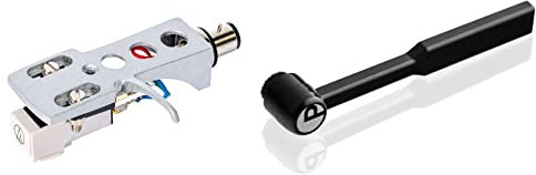 Ibiza HeadCart Tonabnehmer und Diamantnadel, Schwarz & Pro-Ject Clean it Karbonfaser Nadelbürste