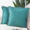 Madizz 2er Set Kissenbezügen aus Wildleder mit Fransenquasten Weiche dekorative Kissenbezüge für Sofa Schlafzimmer Kissenhülle Blaugrün 50x50 cm Quadrat