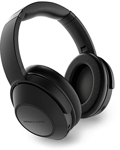 Energy Sistem Headphones BT Travel 6 ANC Auriculares Aislamiento del Ruido Exterior al máximo Cascos Inalámbricos (Active Noise Cancelling,Almohadillas aislantes, Quick Charge) - Negro