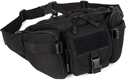 Hüfttasche Taktischer Militärische Gürteltasche Wasserdicht Molle System Bauchtasche von Multifunktion für Damen und Herren(Schwarz)