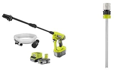 RYOBI - Pistolet Haute-Pression sans Fil 18V One+ 22bar 182L & Adaptateur de Bouteille 2 L avec Tuyau Transparent pour Pistolets Haute Pression - RAC751