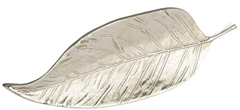Aluminum Leaf Shaped Tray, Silver Finish