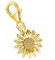 Sonnenblume Karabiner Charm Anhänger für Bettelarmband 925 Silber Vergoldet