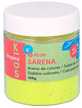 INNSPIRO Sable de couleur fluo jaune 100 gr, pour décoration et artisanat