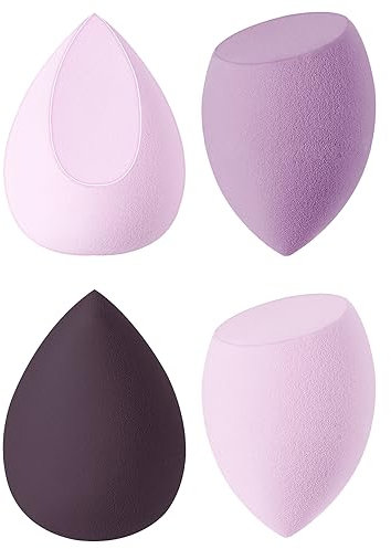 UAMLVCN Eponge Maquillage - 4PCS Beauty Blender Sèche, Blender Maquillage Poudre Humide Poudre Pour Crème, Liquides et Poudre - Violet
