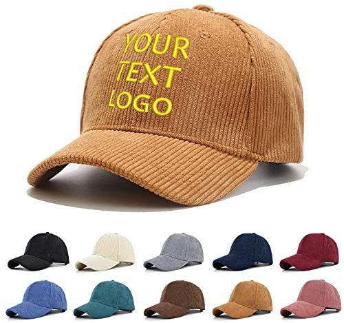 Reuhen Personalisierte Baseballkappe aus Cord mit Stickerei Text und Logo Personalisiertes Verstellbares Kappengeschenk Weihnachten für Mutter, Vater, Mann, Frau, Freund