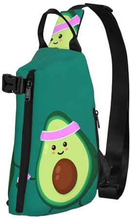 QQLADY Avocado Sling Bag für Damen Herren Sling Rucksack Reise Sling Bag Wandern Brusttasche Daypack Umhängetasche, Schwarz , One size