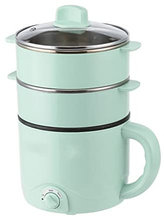 RajoNN 220V Mini Multifunction Electric Cooking Machine Household Hot Pot Multi Electric Rice Cooker Non-stick Pan (Color : Green three)