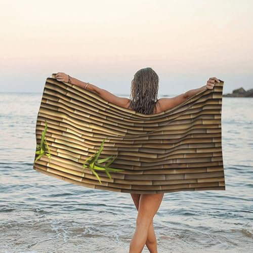 JONGYA Serviette en fibre ultra fine super absorbante imprimée de bambou, adaptée pour les voyages et le fitness